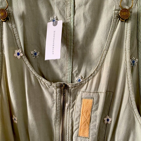Anthropologie Pilcro Floral Embroidered Overall Shorts - Picture 9 of 12